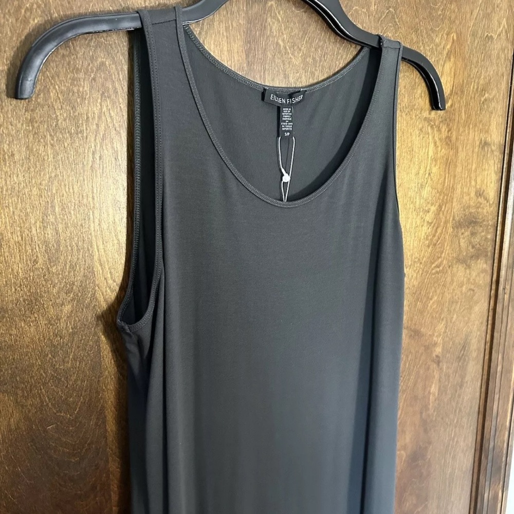 Eileen Fisher System Jersey Scoop Neck Tank Dress - Picture 4 of 7